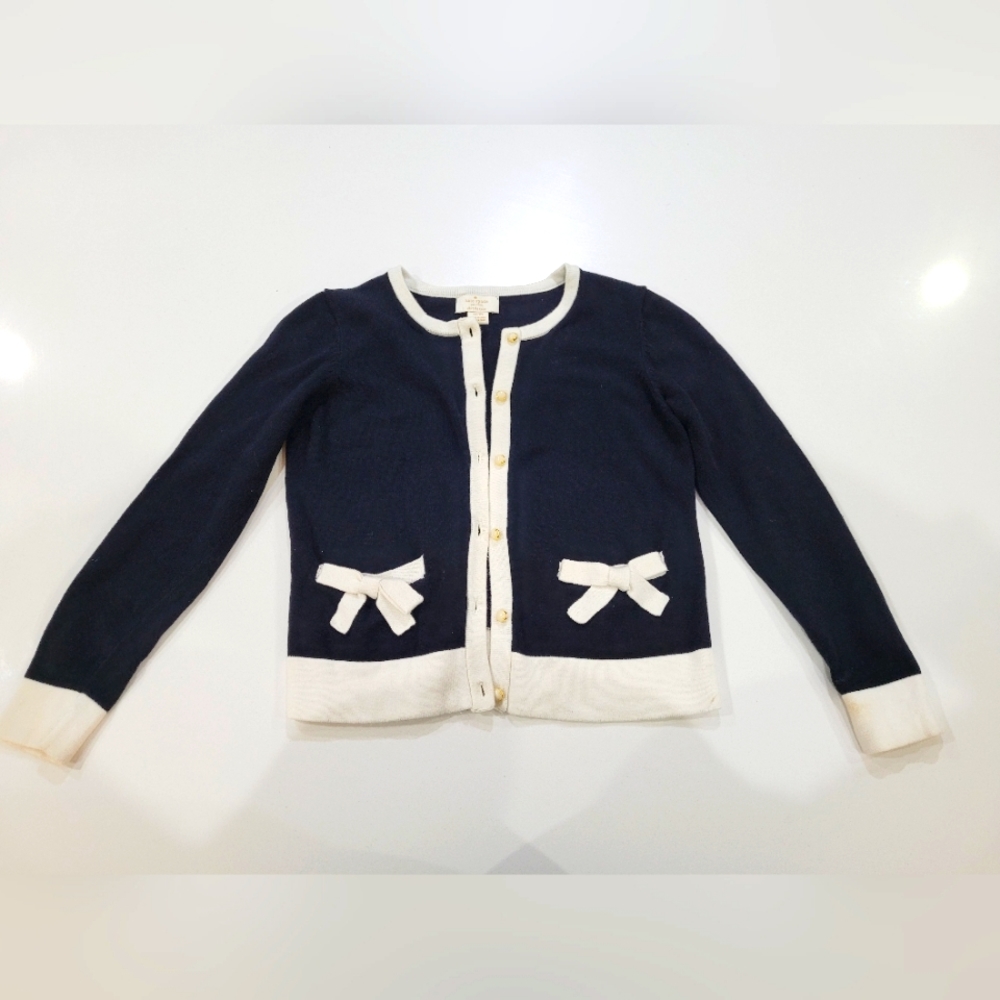 Sophisticated Black and White Kate Spade Girls Button Down Cardigan Size 10.